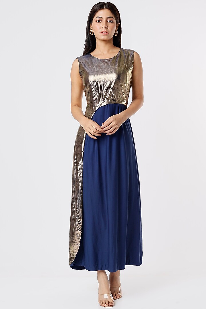 Cobalt Blue Asymmetrical Maxi Dress by Kalighata at Pernia's Pop Up Shop  2026