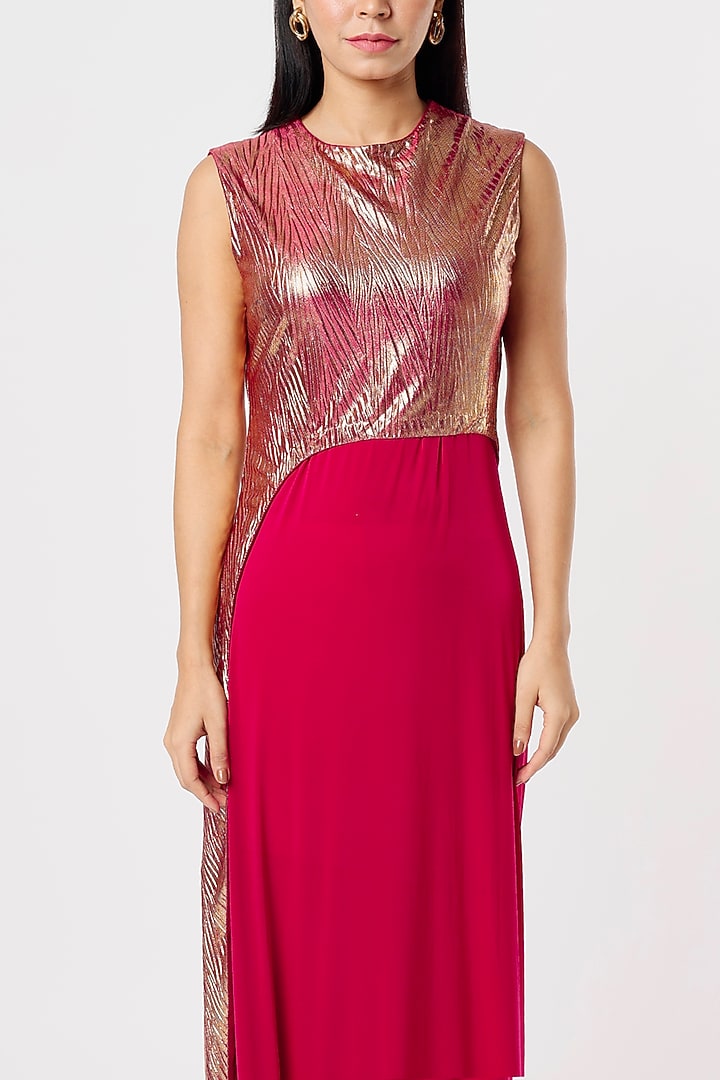 Red Asymmetrical Maxi Vacation Dress by Kalighata at Pernia's Pop Up Shop