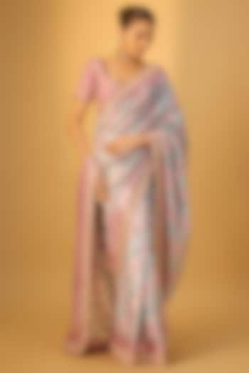 Multi-Colored Banarasi Wedding Saree Set by Kalighata at Pernia's Pop Up Shop