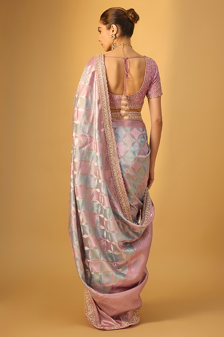 Multi-Colored Banarasi Wedding Saree Set by Kalighata at Pernia's Pop Up Shop