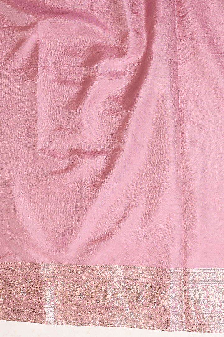 Mauve Banarasi Silk Bridal Saree Set by Kalighata at Pernia's Pop Up Shop