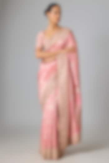 Pink Banarasi Bridal Saree Set by Kalighata at Pernia's Pop Up Shop