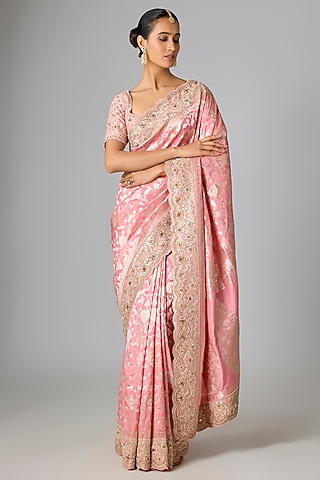 Pink Banarasi Saree Set by Kalighata