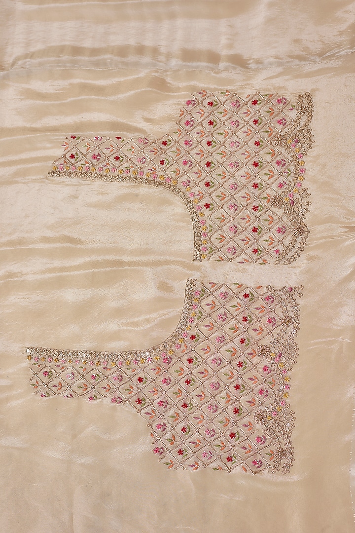Ivory Tissue Reception Saree Set by Kalighata at Pernia's Pop Up Shop