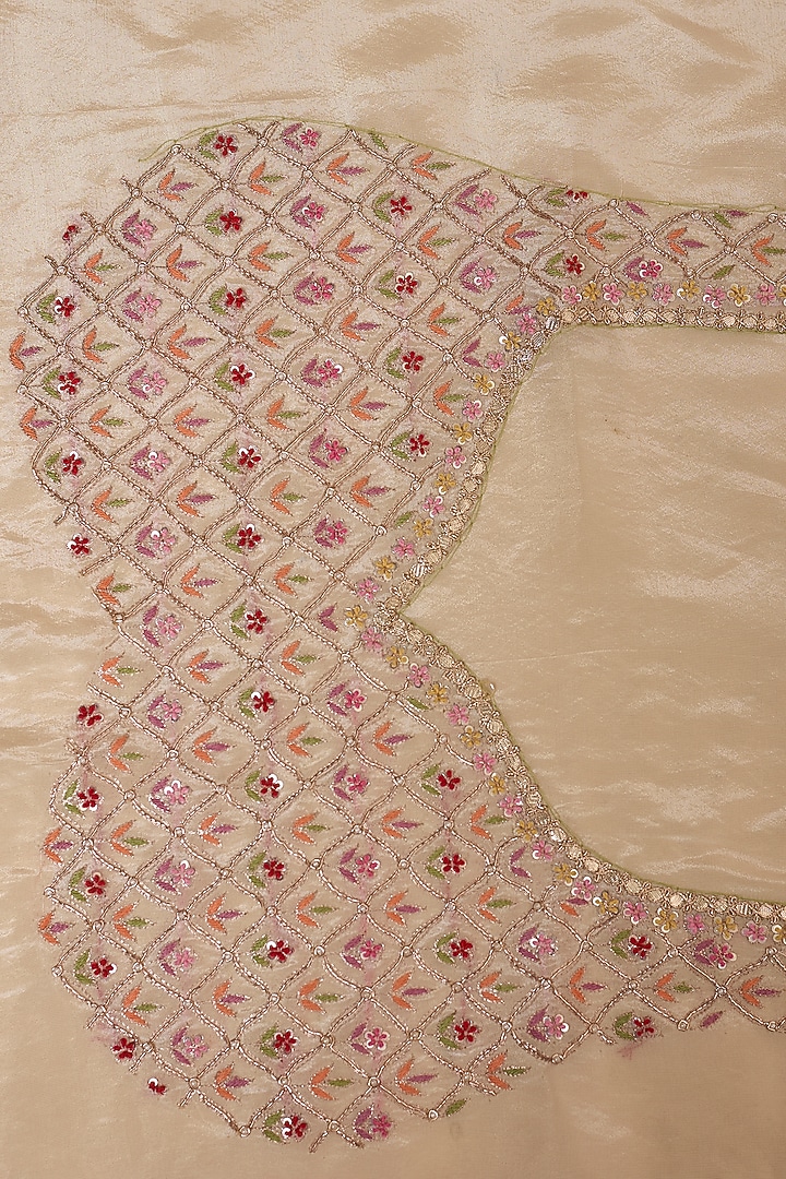 Ivory Tissue Reception Saree Set by Kalighata at Pernia's Pop Up Shop