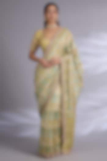 Olive Banarasi Wedding Saree Set by Kalighata at Pernia's Pop Up Shop
