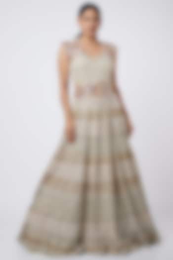 White Sequins Embroidered Gown by Kalighata at Pernia's Pop Up Shop