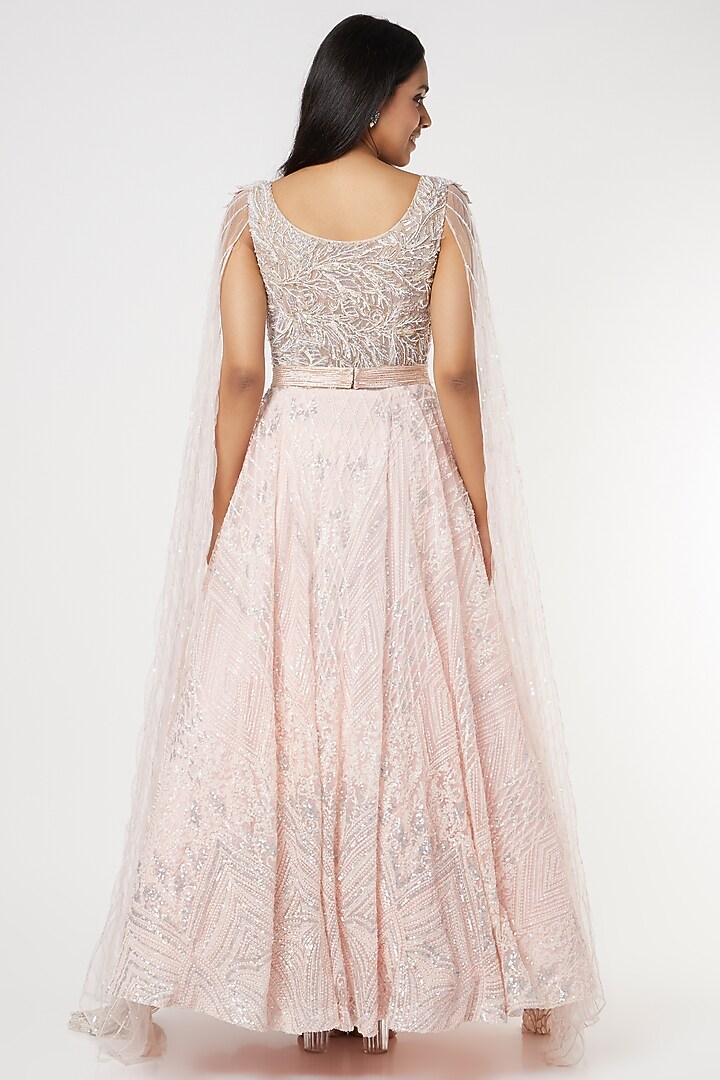 Blush Pink 3D Floral Wedding Gown by Kalighata at Pernia's Pop Up Shop