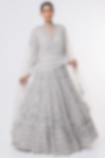 Grey Embroidered Vogue Gown Variation by Kalighata