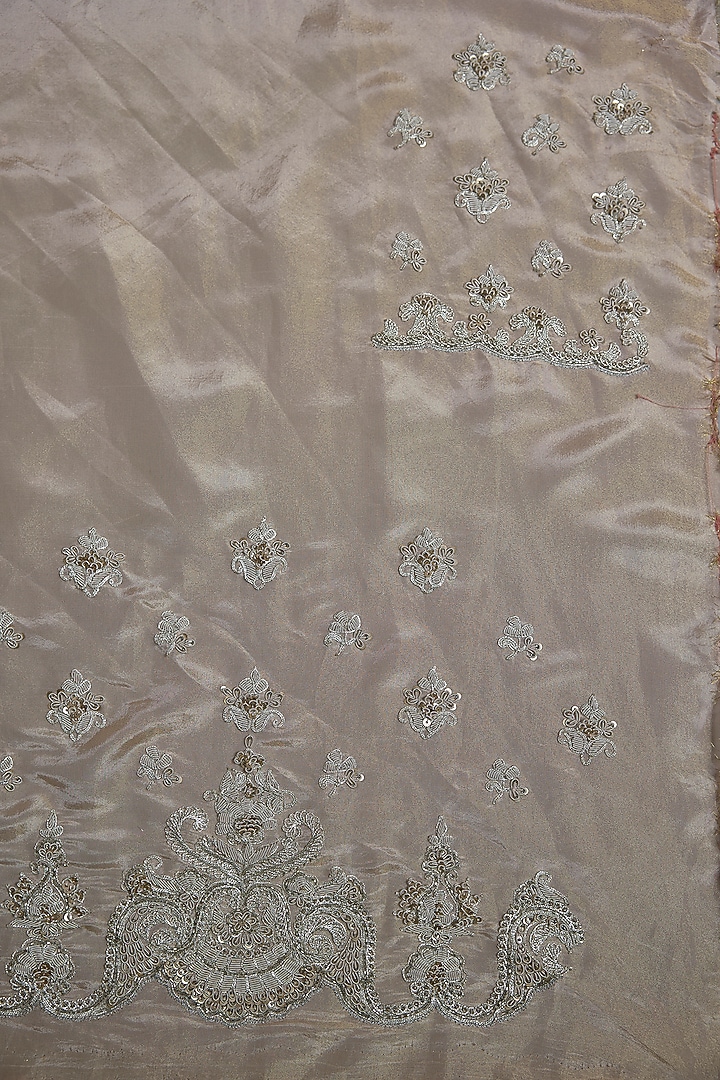 Golden Tissue Hand & Machine Embroidered Reception Saree by Kalighata at Pernia's Pop Up Shop