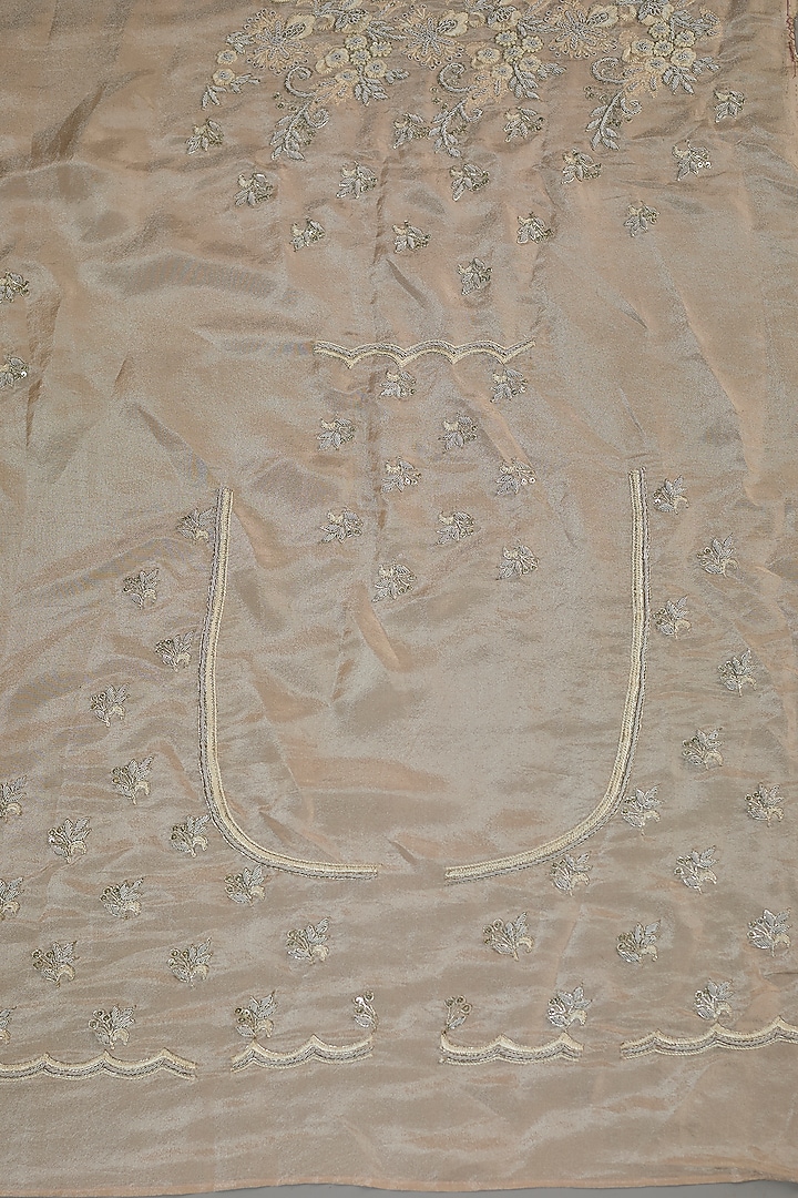 Gold Tissue Hand & Machine Embroidered Reception Saree Set by Kalighata at Pernia's Pop Up Shop