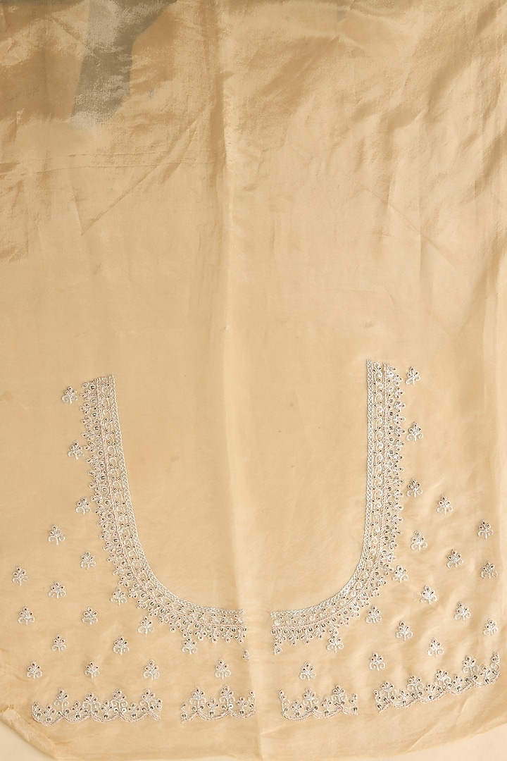 Golden Tissue Hand & Machine Embroidered Reception Saree Set by Kalighata at Pernia's Pop Up Shop