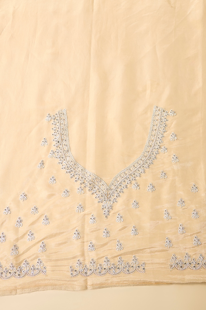 Golden Tissue Hand & Machine Embroidered Reception Saree Set by Kalighata at Pernia's Pop Up Shop