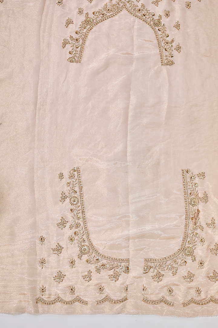 Gold Tissue Hand & Machine Embroidered Reception Saree Set by Kalighata at Pernia's Pop Up Shop