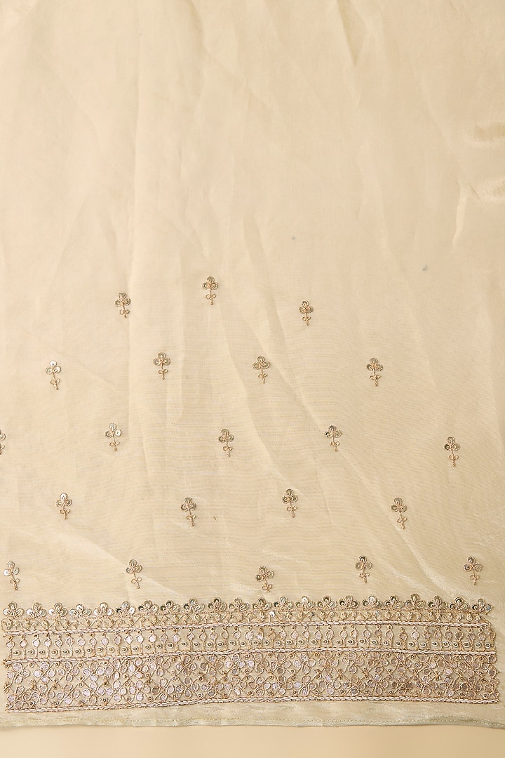Mint Tissue Hand & Machine Embroidered Reception Saree by Kalighata at Pernia's Pop Up Shop