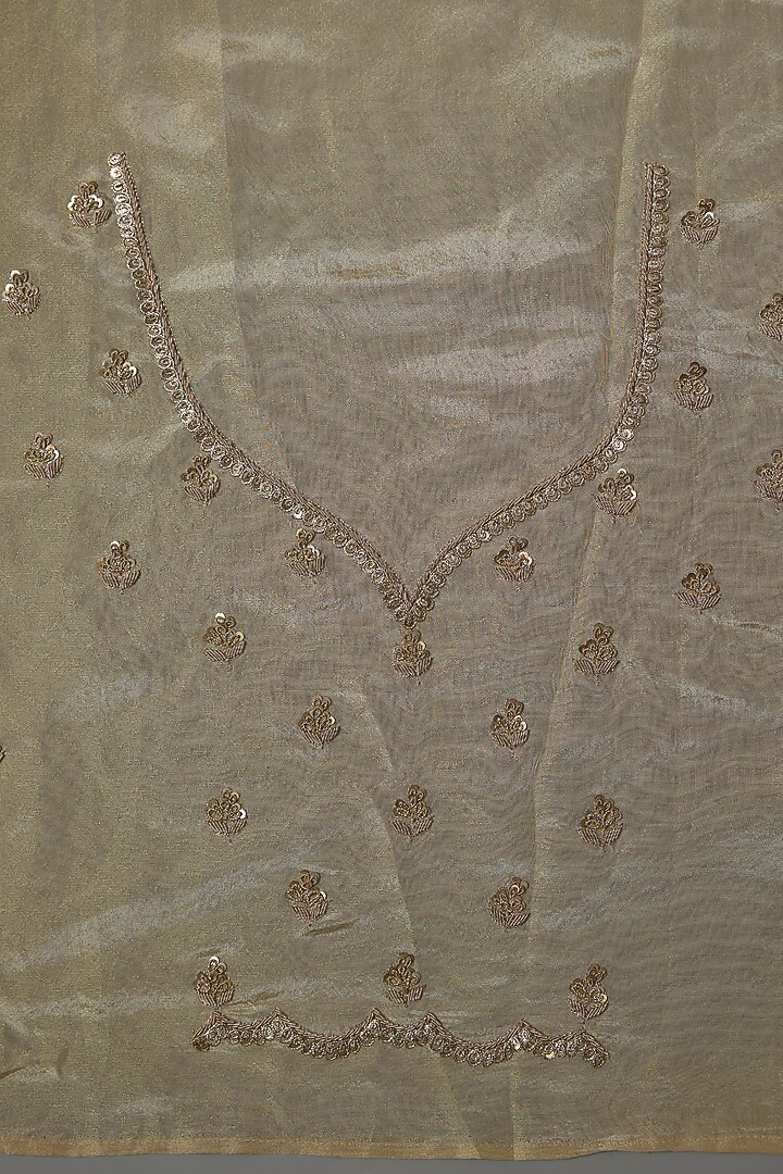 Golden Tissue Hand & Machine Embroidered Reception Saree by Kalighata at Pernia's Pop Up Shop