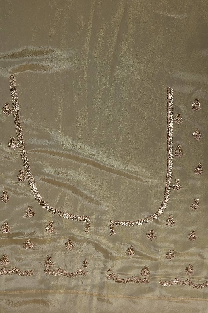 Golden Tissue Hand & Machine Embroidered Reception Saree by Kalighata at Pernia's Pop Up Shop