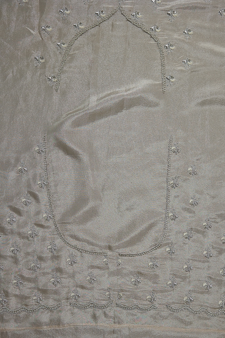 Grey Tissue Hand & Machine Embroidered Reception Saree by Kalighata at Pernia's Pop Up Shop