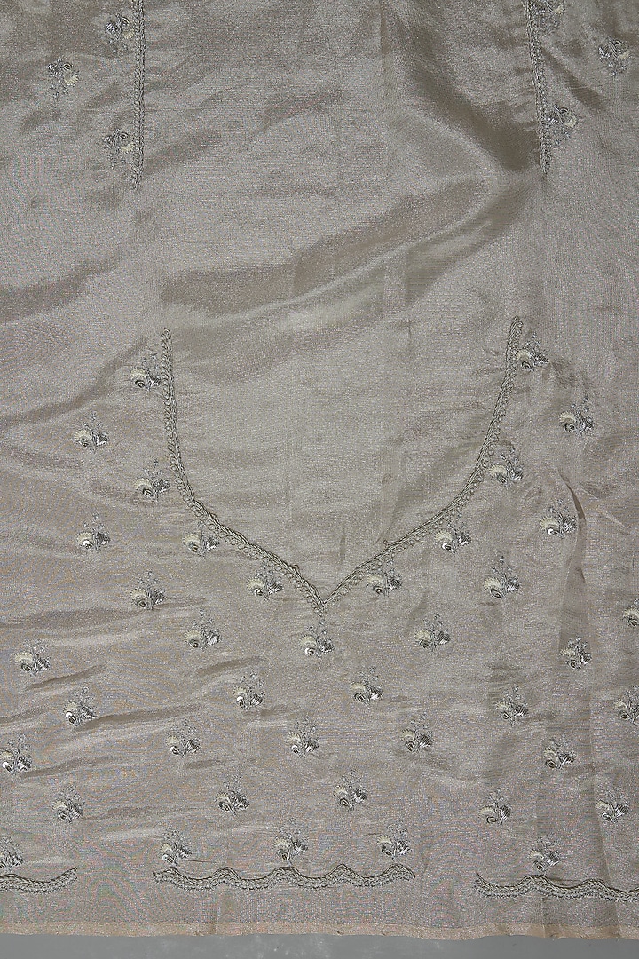 Grey Tissue Hand & Machine Embroidered Reception Saree by Kalighata at Pernia's Pop Up Shop
