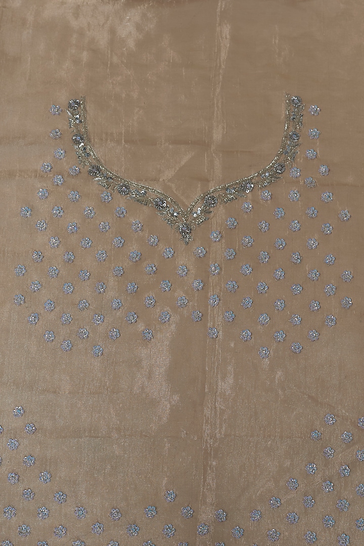 Cadmium Silver Organza Sequins Embroidered Reception Saree Set by Kalighata at Pernia's Pop Up Shop