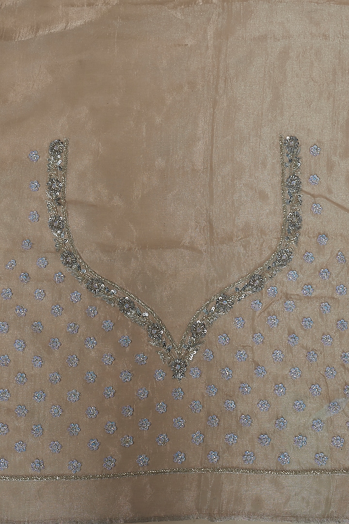 Cadmium Silver Organza Sequins Embroidered Reception Saree Set by Kalighata at Pernia's Pop Up Shop