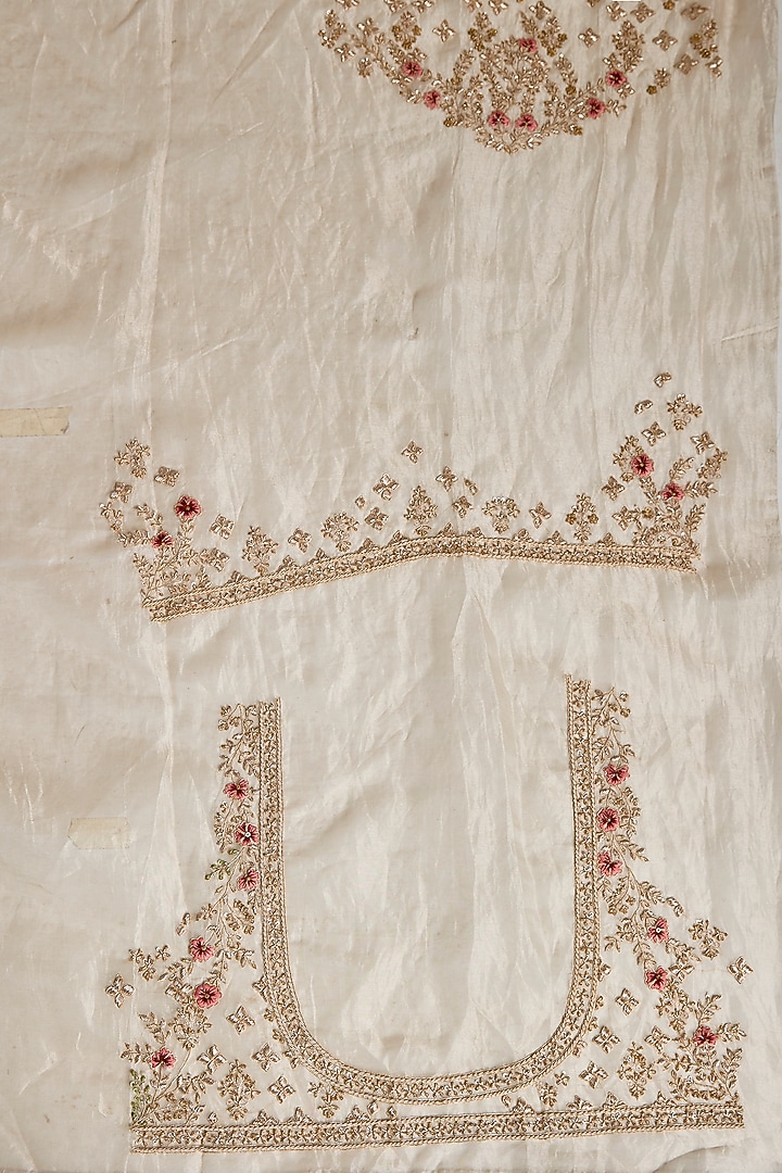 Silver Banarasi Reception Saree Set by Kalighata at Pernia's Pop Up Shop