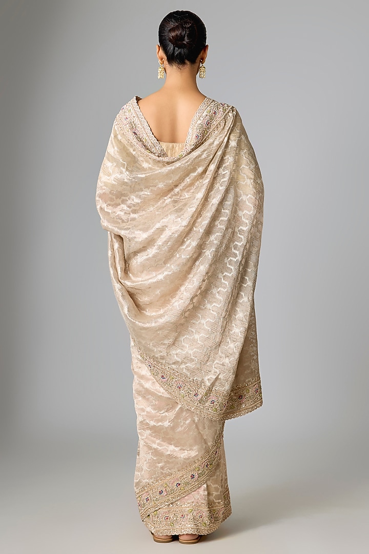 Grey Banarasi Bridal Saree Set by Kalighata at Pernia's Pop Up Shop