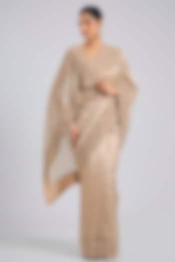 Gold Tissue Reception Saree Set by Kalighata at Pernia's Pop Up Shop