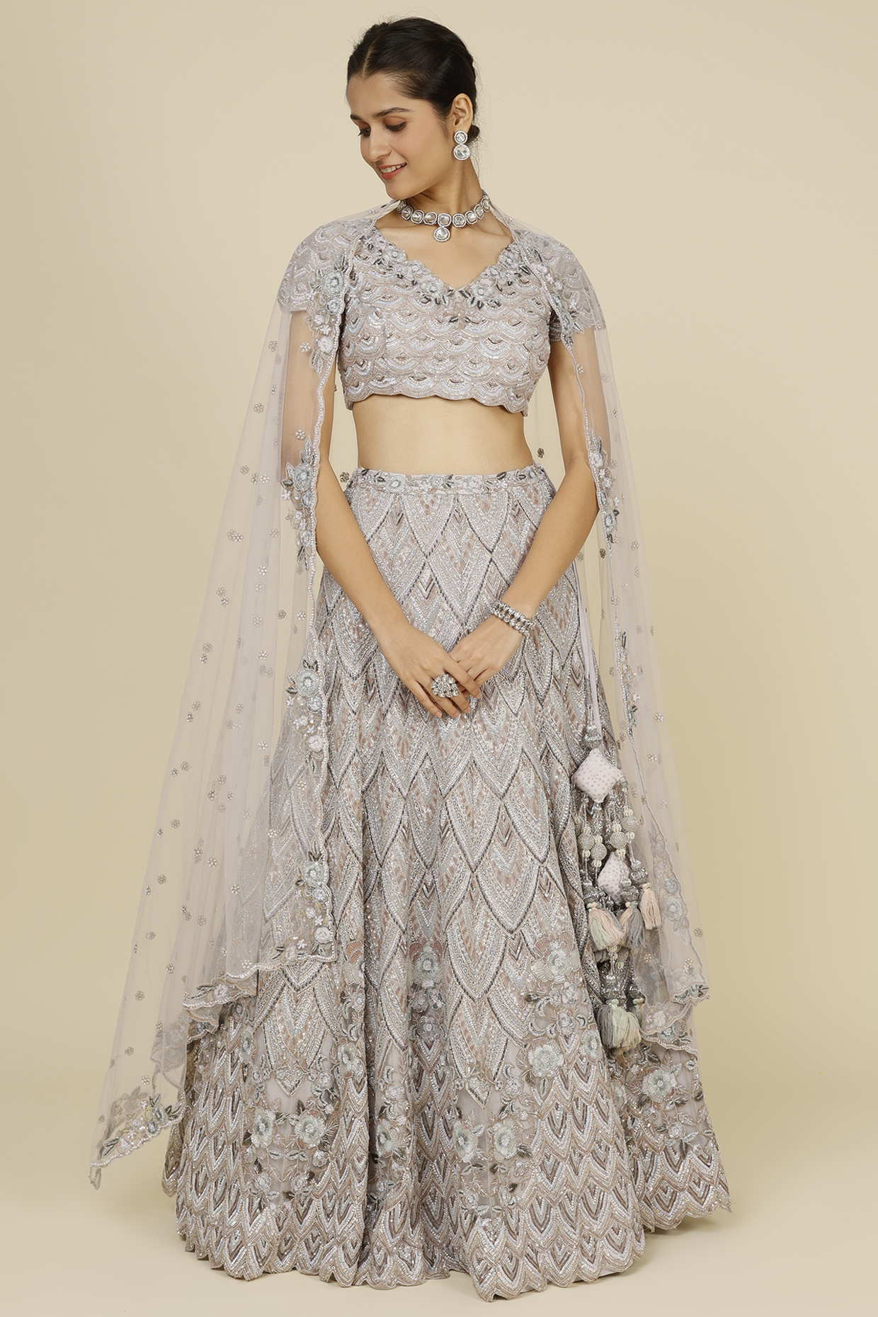 Mauve Embellished Vogue Bridal Lehenga Variation Set by Kalighata at Pernia's Pop Up Shop
