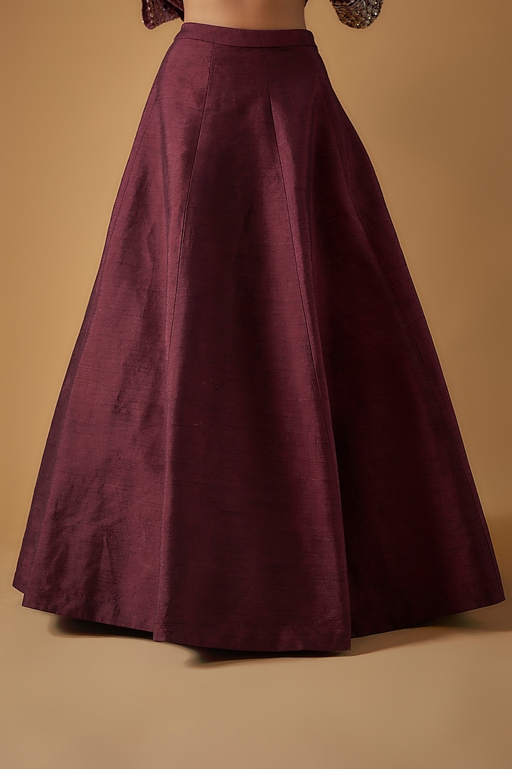 Purple Organza Hand Embroidered Jacket Bridal Lehenga Set by Kalighata at Pernia's Pop Up Shop