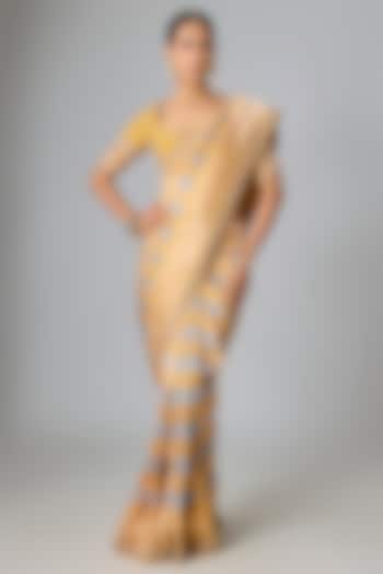 Yellow Banarasi Reception Saree Set by Kalighata at Pernia's Pop Up Shop