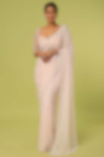 Pink Organza Wedding Saree Set by Kalighata at Pernia's Pop Up Shop