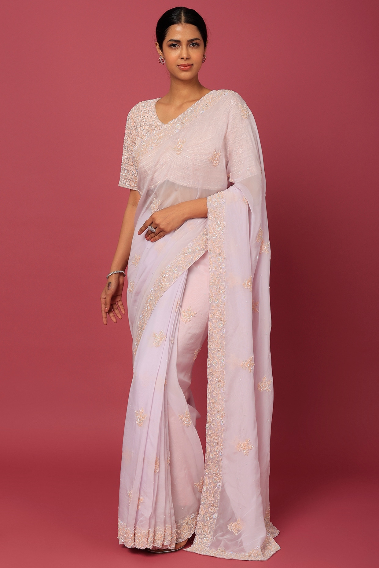 Blush Pink Saree - Esha Koul