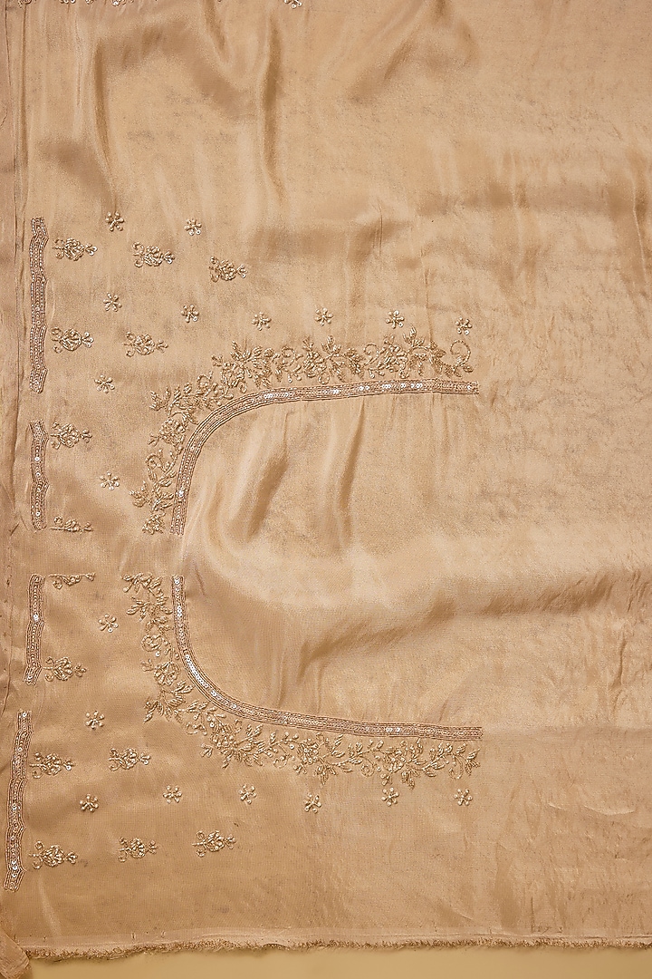 Gold Tissue Hand & Machine Embroidered Reception Saree Set by Kalighata at Pernia's Pop Up Shop