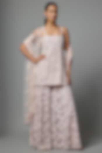 Lilac Net Bridal Sharara Set by Kalighata at Pernia's Pop Up Shop