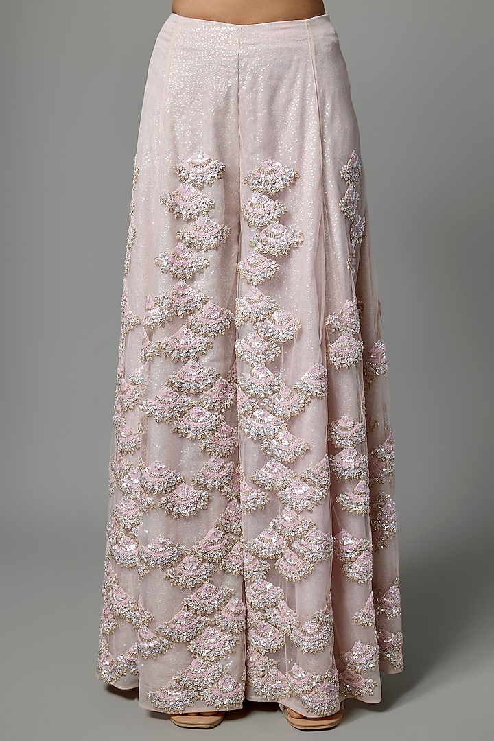 Lilac Net Bridal Sharara Set by Kalighata at Pernia's Pop Up Shop