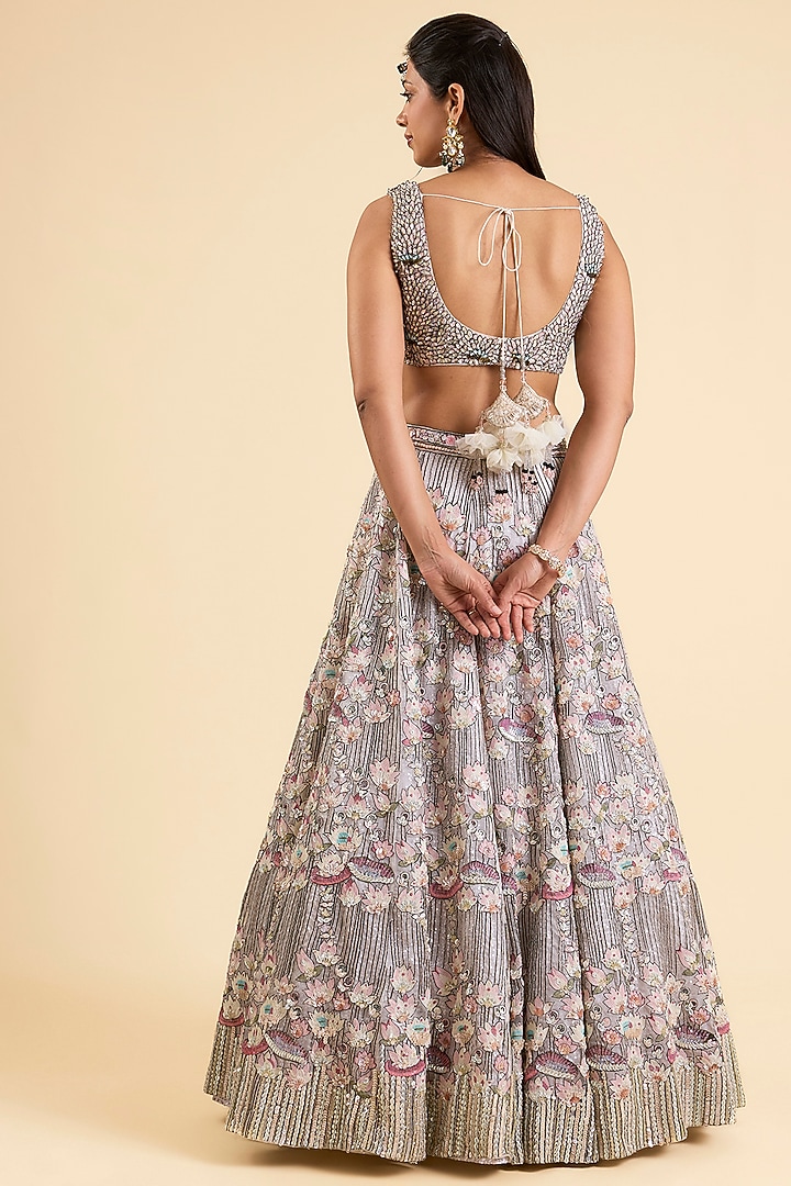 Ivory Organza Bridal Lehenga Set by Kalighata at Pernia's Pop Up Shop