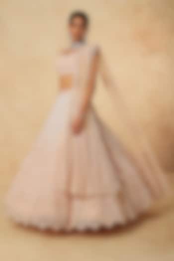 Pink Sage Sequins Embellished Jacket Bridal Lehenga Set by Kalighata at Pernia's Pop Up Shop