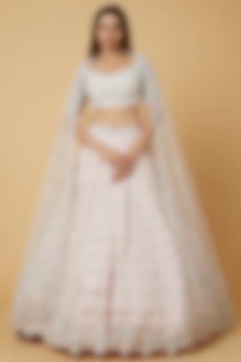 Pink Embroidered Wedding Lehenga Set by Kalighata at Pernia's Pop Up Shop