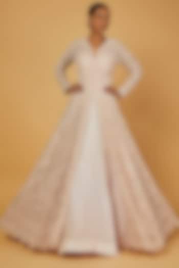 Blush Pink Embellished Wedding Gown by Kalighata at Pernia's Pop Up Shop