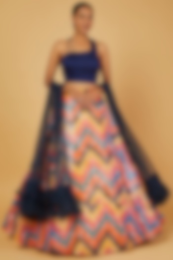 Multi-Colored Fancy Fabric Wedding Lehenga Set by Kalighata at Pernia's Pop Up Shop