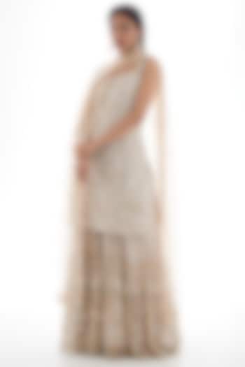Grey Embellished Bridal Sharara Set by Kalighata at Pernia's Pop Up Shop