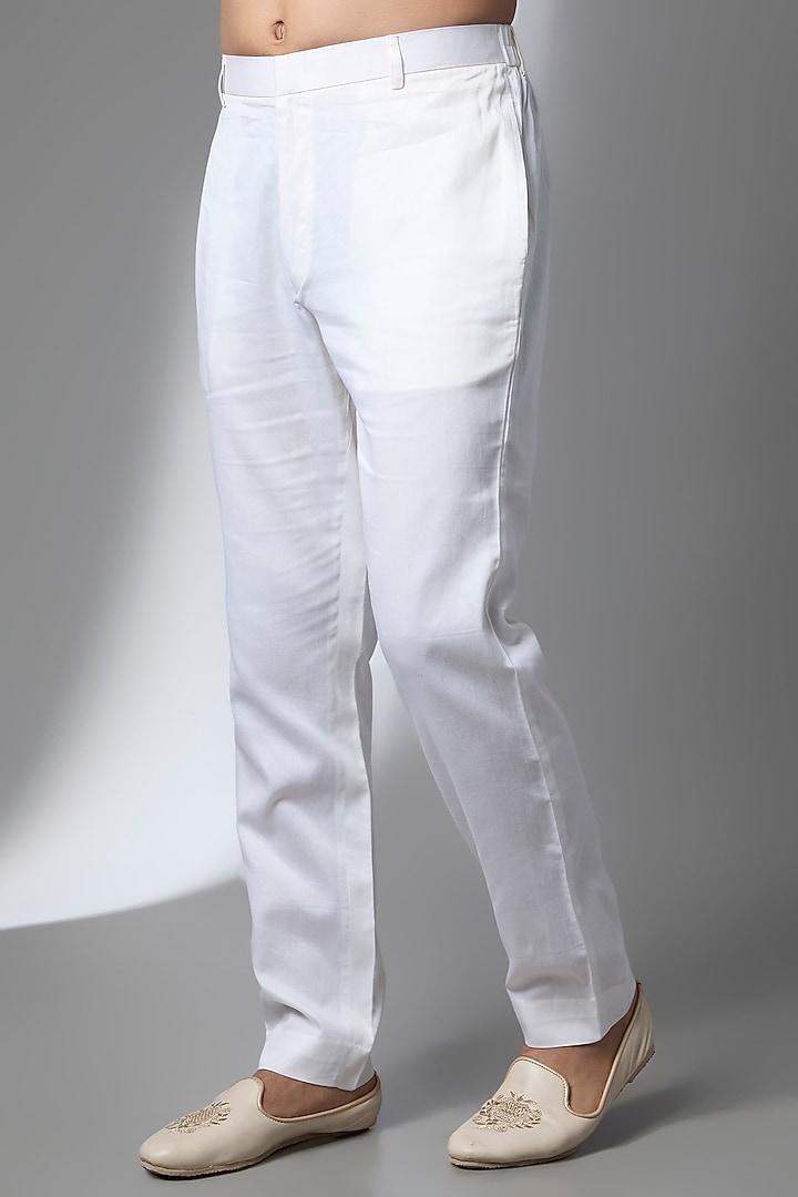 Ivory Dupion Silk Groom Sherwani Set by Kalighata Men at Pernia's Pop Up Shop