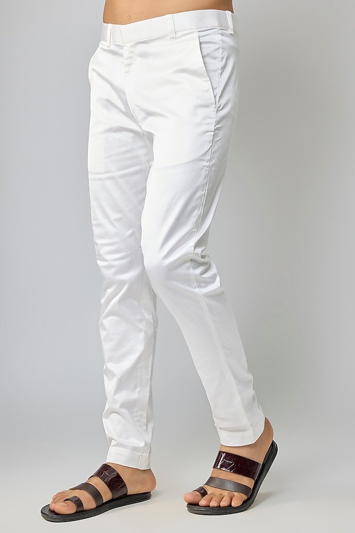 Ivory Silk & Chanderi Embroidered Kurta Set by Kalighata Men at Pernia's Pop Up Shop