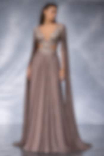 Lavender Organza Silk Party Wear Dress by Kalighata Pret at Pernia's Pop Up Shop