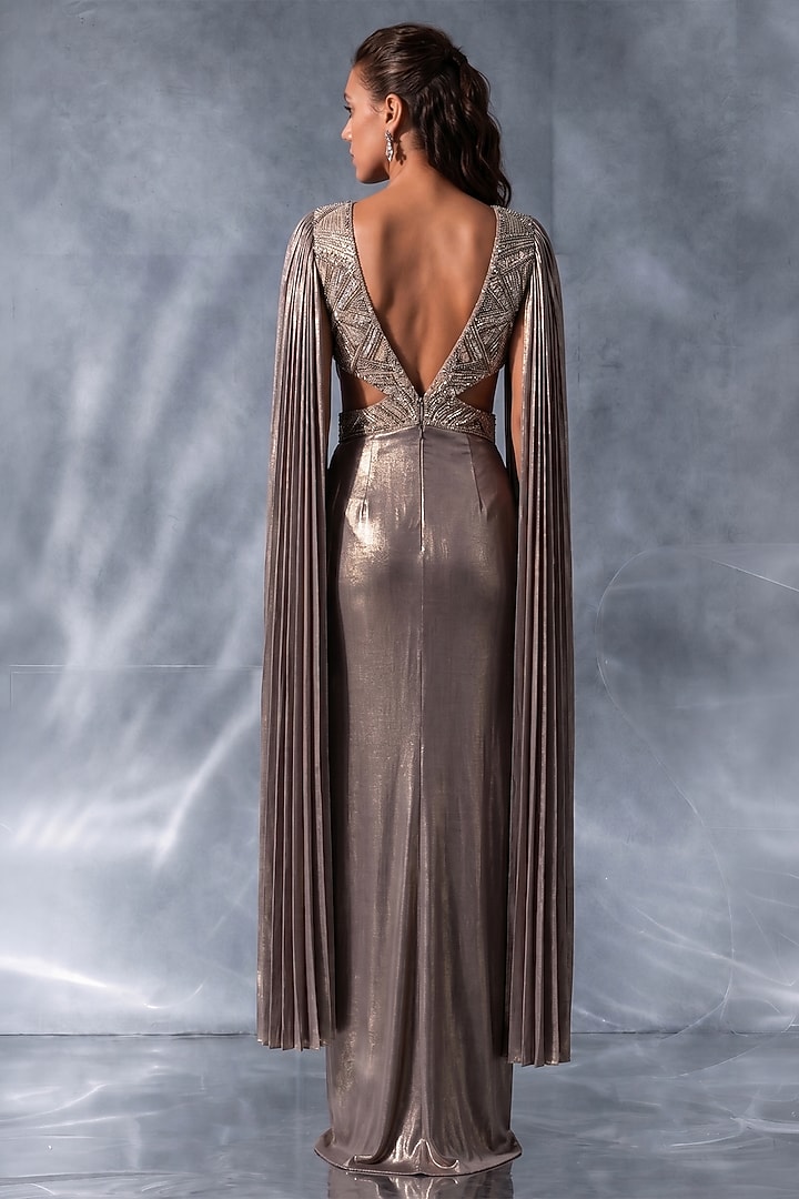 Lavender Organza Silk Party Wear Dress by Kalighata Pret at Pernia's Pop Up Shop