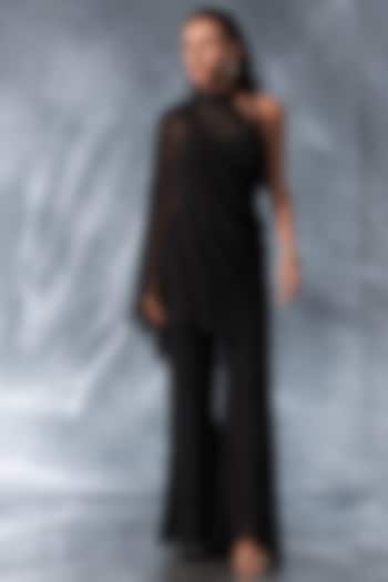 Black Organza Pant Set by Kalighata Pret at Pernia's Pop Up Shop