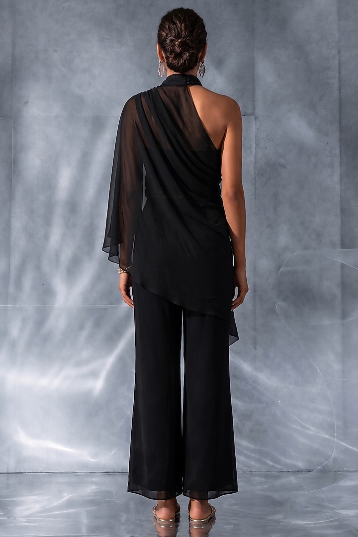 Black Organza Pant Set by Kalighata Pret at Pernia's Pop Up Shop