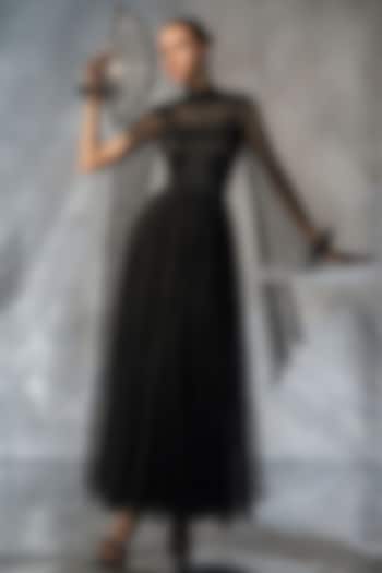 Black Organza Engagement Gown by Kalighata Pret at Pernia's Pop Up Shop