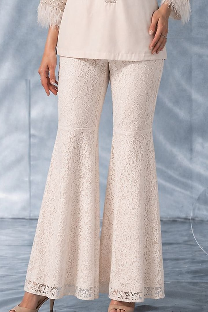 White Satin Pant Set by Kalighata Pret at Pernia's Pop Up Shop